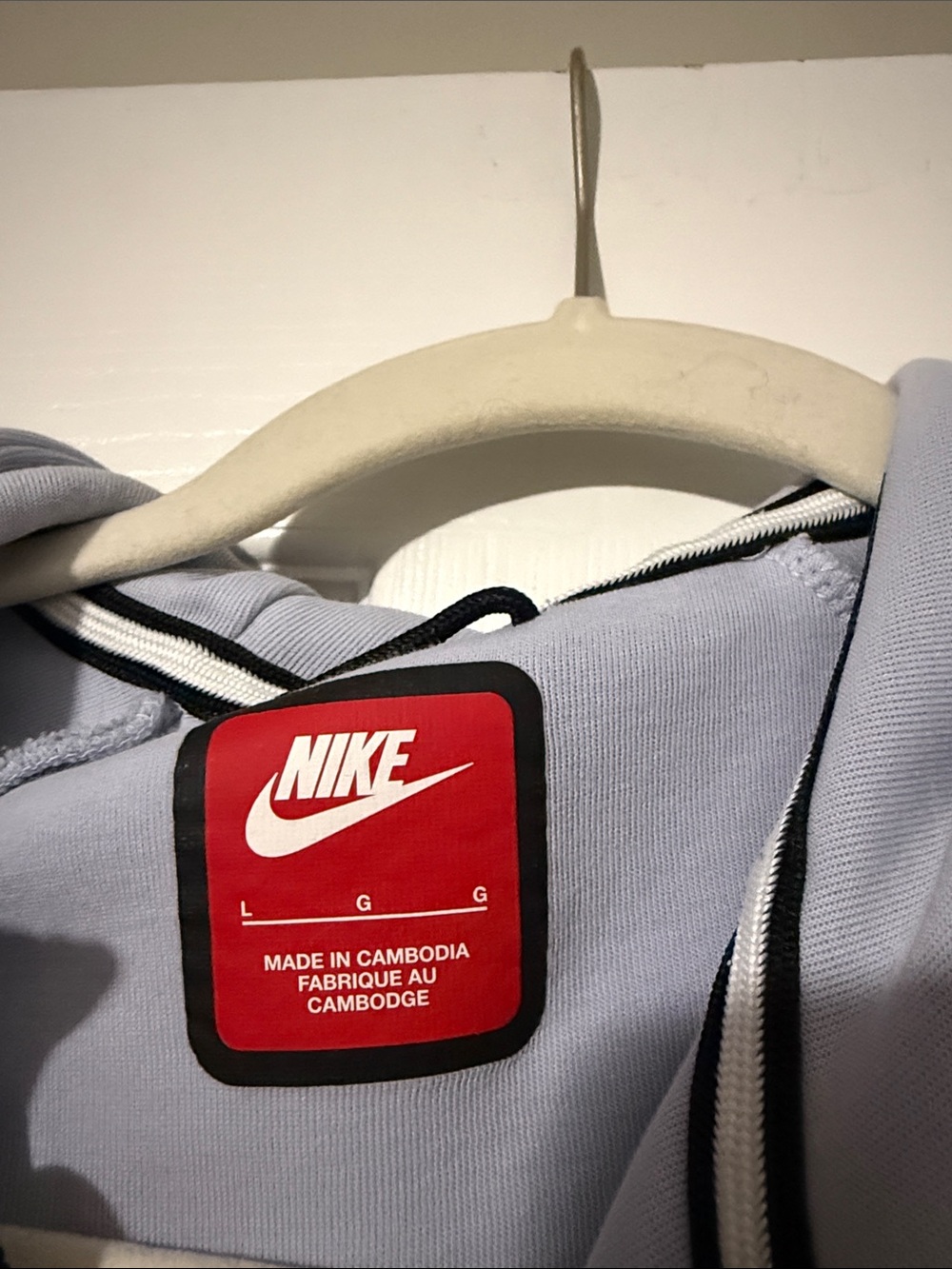 Nike Tech Kids Light blue and Black Zip-Up Hooded Jean Jacket - Picture 2 of 3